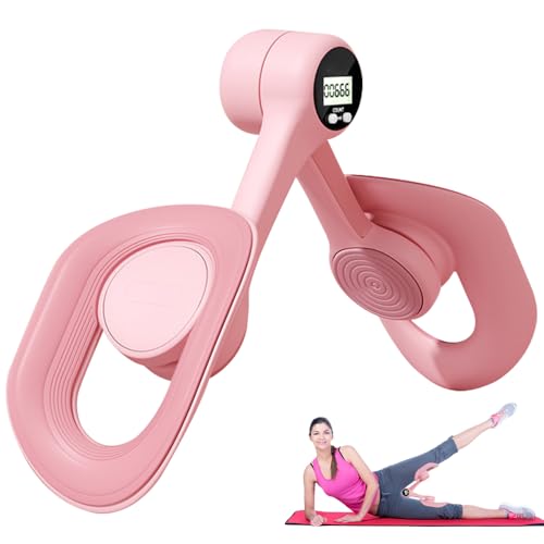 Oberschenkeltrainer Beckenbodentrainer für Frau, Beckenboden Trainer Damen, Trainingsgerät Für Weibliches Gesäß Mit Intelligenter Zähl, Beine Oberschenkel Trainingsgerät für Zuhause Damen Herren-Rosa