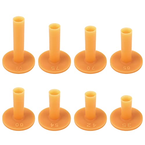 Haisheng 8 Stück Golftees Gummi Gelb Golf Tees für Driving Range Matten Langlebige Gummi-Wintertees Weiche Gummi Range Tee mit Unterschiedlicher Größe Fit Indoor Outdoor