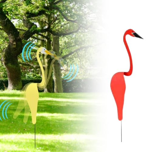 Flamingo-Windspiel,Flamingo-Skulptur, Wirbelnder Flamingo,Vogelabwehr Windrad, Reflektierende Windräder, Vogelschreck Vogelabwehr für Balkon, Garten, Obstgarten, Hof, Dach (#7)