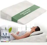 Keilkissen für Bett und Couch, Matratzenkeil, Reflux Kissen [mit 2 Liegezonen], Lesekissen zur Schlaferhöhung Rückenkissen als Bettkopfteil, Betterhöher, Rückenstützkissen, Beinkissen oder Venenkissen