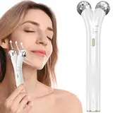 Gesichtsmassagegerät,ANLAN 3D Gesichtsroller IPX4 Wasserdicht EMS Gerät Gesicht 40±3℃ Warm Kompresse Doppelkinn Entferner Gerät Face Massager Anti Aging Anti Falten Face Lifting Gerät 1100mAh