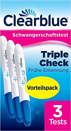 Clearblue Schwangerschaftstest Frühe Erkennung, Frühtest, Pregnancy Test, 3x Frühschwangerschaftstest / Schwangerschaftsfrühtest, Vorteilspack, 99 % zuverlässig, Schwangerschaft bestimmen, 25 mIU/ml