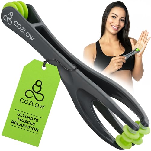 Cozlow Hand- und Fingermassagegerät, doppelseitiger Massageroller für Arthritis und Karpaltunneltherapie, Druckpunktmassagegerät zur Linderung von Fingerschmerzen