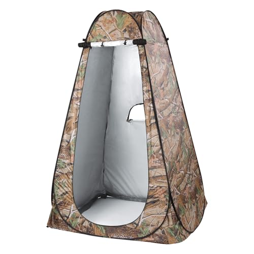 Pop Up Privatsphäre Toilette Camping Toilettenzelt Mobile Outdoor Privatsphäre WC Zelt Lagerzelt Tragbar campingdusche Temporäre Umkleiden und Angelzelte im Freien-120 x 120 x 190 cm-Flecktarn