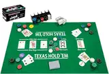 Engelhart - 320900 – Komplettes Poker-Set – Metalldose mit Matte, 200 Chips (4 g), 2 Kartenspiele, Dealer-Knöpfe, kleine und große Blinde + Spielregeln