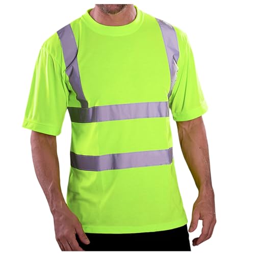 Profi Warnschutz T-Shirt Kurzarm Arbeitsshirt Gelb Kurzarmshirt Warnshirt Arbeitshemd Warnschutzshirt Warnshirt sicherheits Tshirt Warnschutz Arbeitskleidung Baustelle Warn Shirt