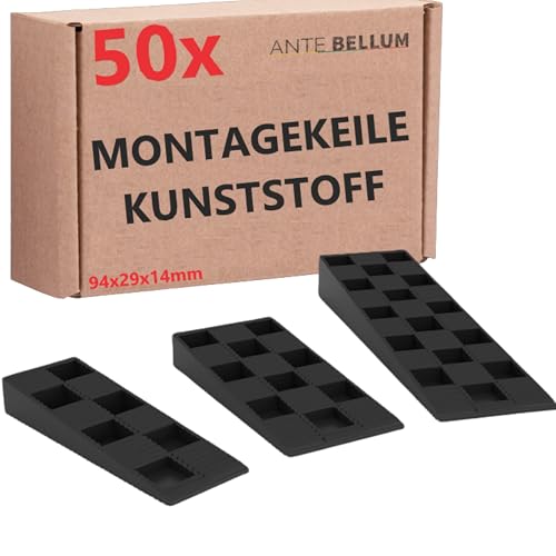 Abstandshalter Kunststoff für Fußböden, Fenstern und Türen - Keile Kunststoff für effektive Montage - Laminat Abstandshalter, bruchfest, verbindbar, in drei Größen - Ante Bellum (50 Stück)