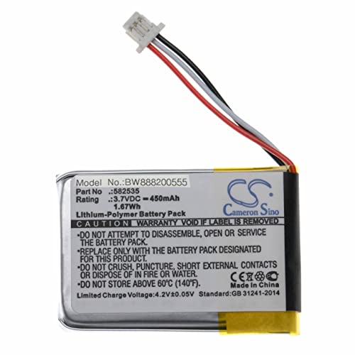 vhbw Akku Ersatz für Mio 1ICP6/26/36, 582535 für Videokamera Camcorder (450mAh, 3,7V, Li-Polymer)