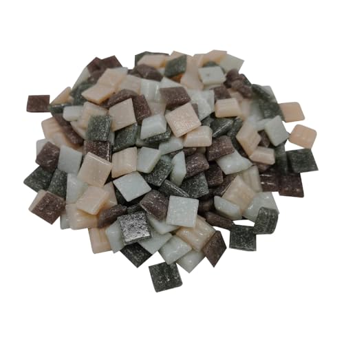 Zimasi 900g Glasmosaiksteine – 1x1 cm, ca. 1350 Stück – Premiumqualität für DIY-Projekte, Basteln, Mosaikdekorationen – Verlegefläche ca. 36 x 36 cm – Innen- und Außenbereich (Lila-Graumix)
