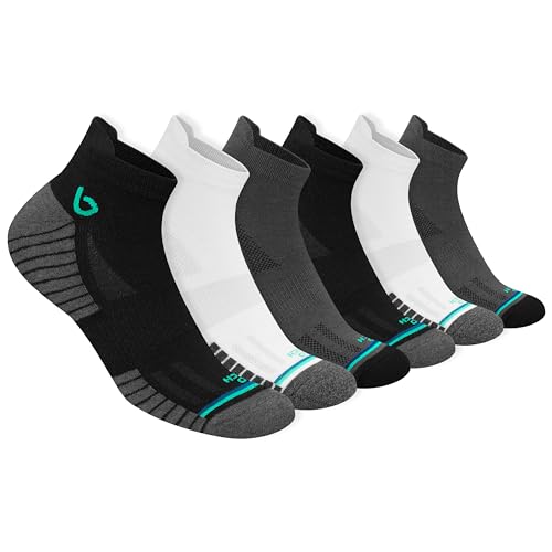 BAMBOS Sneaker Socken Ultraweich Bambus Herren Damen Kurz Sportsocken Laufsocken, 6 Paare (EU 43-46, Mehrfarbig)