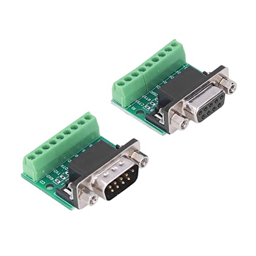 DB9 Umwandlungsplatine,Stecker Buchse Adapter Schraubklemme 9 Pin 9 Loch Umwandlungsplatine für Serielle Computerkabel-Adapter RS232 RS485