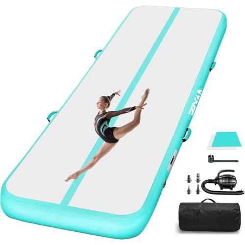 PPXIA Gymnastikmatte Air Matte Track 3M 4M 5M 6M 10/20CM Höhe, Turnmatte Tumbling Matten mit Komplettes Zubehör, Aufblasbar Gymnastik Matten für zuhause Outdoor Yoga