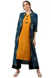 Janasya Indian Tunic Tops Baumwolle Kurti für Frauen (JNE2303 - KR - 493 - S) Türkis