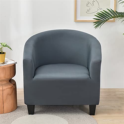 Highdi Sesselschoner Elastisch Sesselüberwurf, Einfarbig Modern Club Chair Stretch Sesselhusse, Universal Sofabezug für Einzelsofa, Clubsessel, Cocktailsessel (Dunkelgrau)