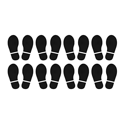 PATIKIL 5.9x2.5" Fußabdrücke Boden Aufkleber 8 Paare PVC Schuhe Fußabdruck Boden Wand Treppe Abziehbild Aufkleber für Hause Klassenraum Deko Schwarz