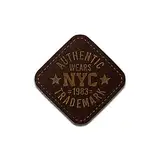 Leder Authentic Wears NYC - Aufnäher, Bügelbild, Aufbügler, Applikationen, Patches, Flicken, zum aufbügeln, Größe: 3 x 3 cm