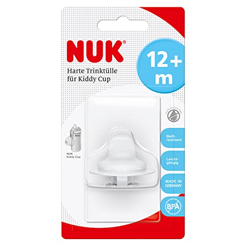 NUK Harte Ersatzsauger für Kiddy Cup Trinklernbecher | beißresistent, leichtgängig und auslaufsicher | BPA frei | weiß | 1 Stück