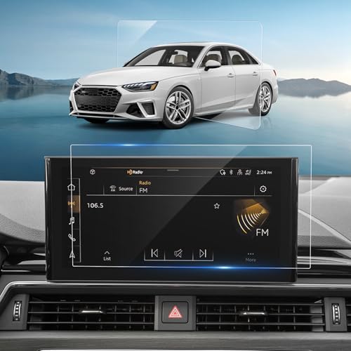 BSTW Kompatibel mit Audi A4 B9 A5 F5 2020-2024 & Audi Q5 FY 2020-2024 Navigation Schutzfolie 10,1 Zoll MMI Touch Display Gehärtes Glas Displayschutzfolie 9H Kratzfest HD Klar