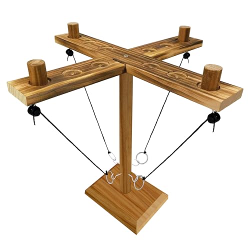 Ringwurfspiel, Ring- und Hakenspiel, Terrassen-Spiele, Ringwurfspiel für Erwachsene, Spiele für Erwachsene, handgefertigte interaktive Holzspiele für Bars, Zuhause und Partyspaß