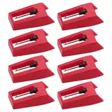 Plattenspieler-Nadeln, Plattenspieler-Ersatznadeln mit transparenten Deckeln, praktisch verpackt für Phonographen, Vinyl-Schallplattenspieler, 8 Stück