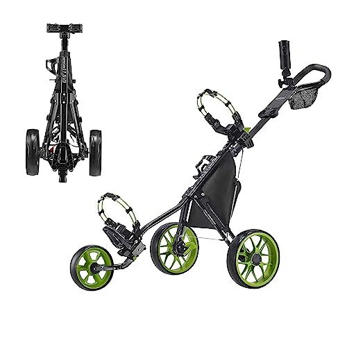 CaddyTek Unisex-Erwachsene CaddyLite 11.5 V3-Grün Golf Push Cart, schwarz/Lime