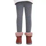 Mädchen Fleece Thermo Leggings - Bequem Tanzhose Basic Plüsch Komfortabel Thermohose Sweathose Trainingshose Freizeithose Baumwolle Dicke Gefütterte Einfarbig Thermohose für Jungen und Mädchen