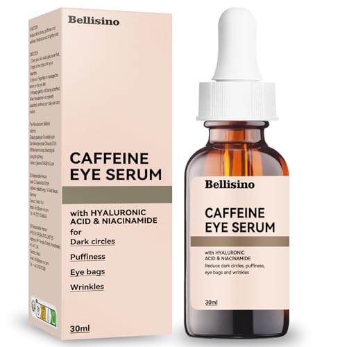 Koffein Augenserum Anti-Aging, Augencreme gegen Falten und Augenringe mit Hyaluronsäure und Niacinamid, Feuchtigkeitsspendende Augenpflege für Männer und Frauen, 30 ml