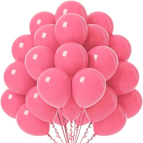Matte Latex-Luftballons, 25 cm, 50 Stück, Rosa, Party-Dekoration für Geburtstag und Feste
