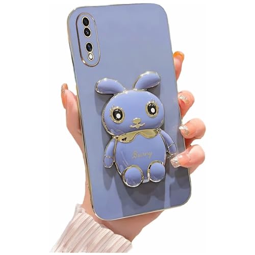 Miagon Kaninchen Ständer Hülle für Oppo A38 4G,Cute Mädchen Dünn Galvanisierte Schutzhülle Weiches Case Bumper mit Hase Halter Kickständer