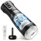 Masturbator Masturbieren für Männer Elektrisch, Multifunktional Sex Spielzeug für die Männer mit 7 Teleskops & Vibrationsmodi & Heizungsfunktion, Taschenmuschi für die männer Penisstimulation Sex Toy