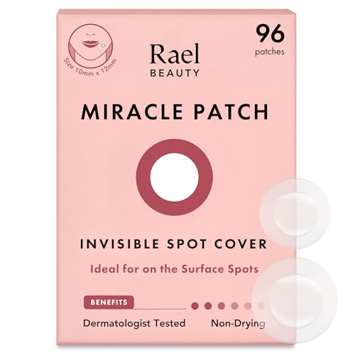 Rael Pickel Patch, Unsichtbare Spotabdeckung Hydrokolloid Anti-Akne Pflaster für Gesicht, Pickel Absorbierendes Pflaster, Pickel Behandlung für die Hautpflege, Gesichtsaufkleber, 2 Größen (96 Stück)