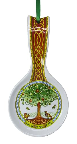 Royal Tara Löffelablage aus Knochenporzellan mit keltischem Lebensbaum-Design, 22 cm