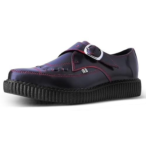 T.U.K. Pointed Creeper Monk Buckle - Herren & Damen Schuhe - Farbe Burgundy Leather - Größe EU45