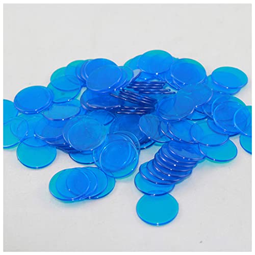 PiurUf Jetons 100 stücke 19mm GRAF Bingo Chips Marker for Bingo Spielkarten Kunststoff for Klassenzimmer Kinder und Karneval Bingo Spiele Jetons Chips (Size : Blue)