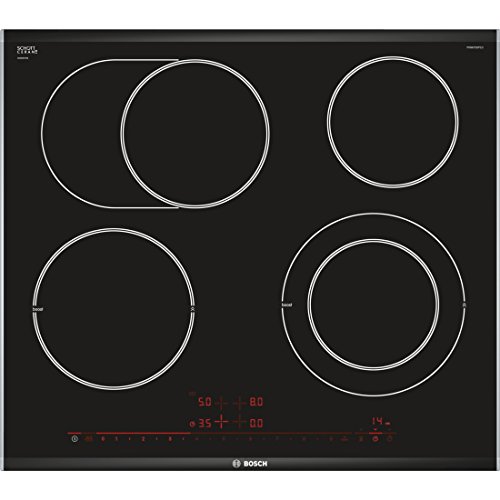 Bosch PKN675DP1D Serie 8 Elektrokochfeld (autark) / 60 cm / Schwarz / ComfortProfil / DirectSelect Premium / 17 Leistungsstufen / PowerBoost / Kindersicherung / Energieverbrauchs-Anzeige / ReStart