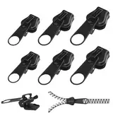 Alluring Reißverschluss Schieber Ersatz, Reißverschluss Reparaturset, Abnehmbare Reißverschluss Zipper Pull Fixer Reißverschluss für Kleidung Tasche Gepäck Bettzug (Schwarz) (1-12PCS)