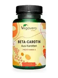 Beta Carotin Kapseln | Preis-Leistungs-Sieger 2024* | 100% natürlich aus Karotten Extrakt | Bräunungskapseln - Augen* | Deutsche Produktion Vegavero® | Laborgeprüft, vegan, ohne Zusätze | 180 Kapseln