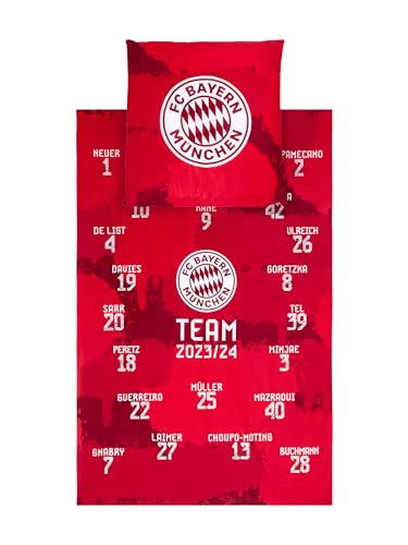 FC Bayern München Bettwäsche Signature 2023-24 | Rot | Maße: 135x200 cm