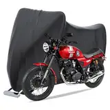 Motorradabdeckung,Motorrad Abdeckplane Outdoor 190D Oxford Stoff mit Verriegelungslöchern Motorrad Staubdichte Plane für Harley-Davidson/Honda/Suzuki (245 * 105 * 125 cm)