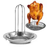 Hähnchenbräter Hähnchenhalter Grill 1 Stücke Hähnchengrill aus Edelstahl Geflügelbräter für Backofen Oder Grill Grill Zubehör Hähnchenbräter