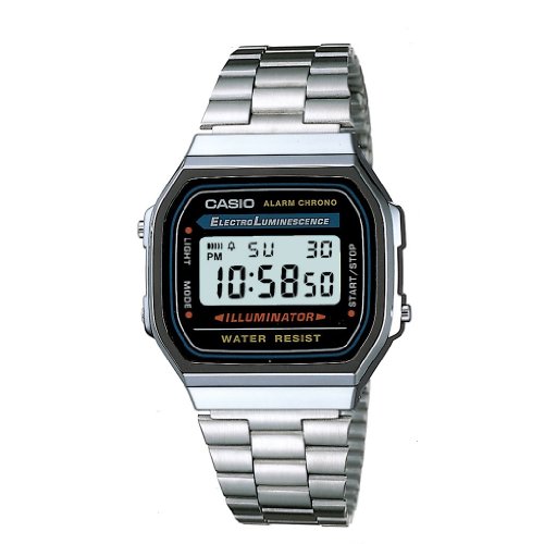 Casio Unisex ErwachseneArmbanduhr Digital Quarz Edelstahl A168WA-1YES