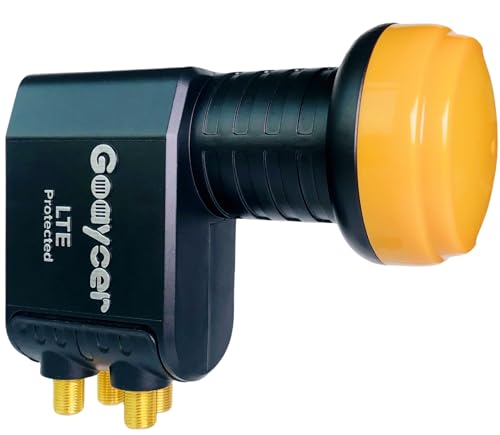 Goaycer Quad LNB 4-Fach Digital HD 4k,mit LTE-Filter,Stecker vergoldet,Wetterschutz,3D,Premium-Qualität