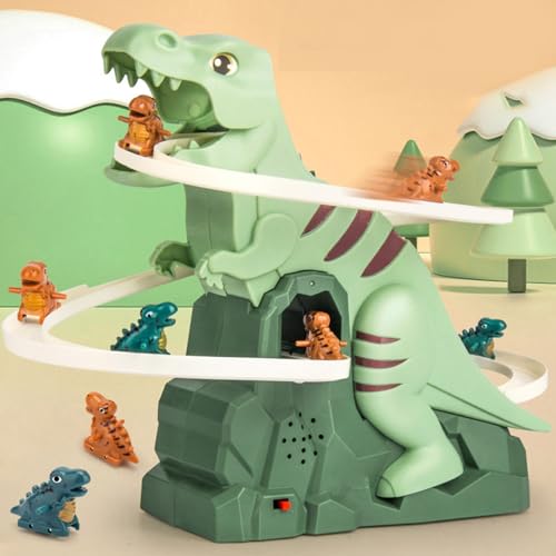 Dinosaurier Achterbahn Treppensteigen Klettern Spielzeug Dino Track Rennbahn Spielset für Kinder