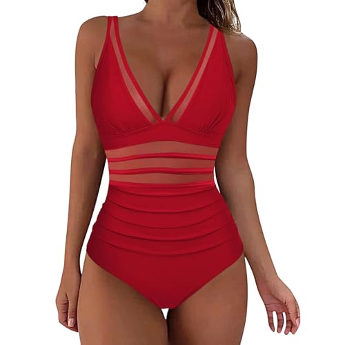 Einteiliger Damen-Badeanzug, Netzgewebe, gepolstert, Push-Up-Badeanzug, sexy Bauchkontrolle, Badeanz黦e, 06 Badeanz黦e #Deals of The Day, S