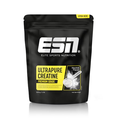 ESN, Ultrapure Creatine Monohydrate, 500 g, 142 Portionen, mikrofein und perfekt löslich, geprüfte Qualität - made in Germany