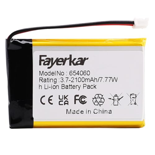 Fayerkar 3.7 V 2100 mAh 654060 (704060) Li-Ionen-Polymer-Akku-Ersatz für DIY 3.7-5 V elektronische Produkte, GPS, LED-Licht, Bluetooth-Lautsprecher, Mobile Stromversorgung