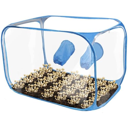 Hbbgdiy Noch Air Box 36x23x23 Zoll, transparentes PVC -Pilz -Wachstum, Faltbare tragbare Wachstumsbox für Pilzsporen und Gartenbauzubehör