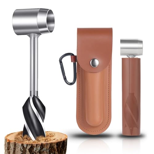 Handbohrmaschine, Holzbearbeitung Handbohrer Manuelle Überlebensbohrer, Outdoor Handbohrer Schneckenbohrer, Scotch eye holz handbohrer für Camping, Bushcraft und Outdoor Backpacking