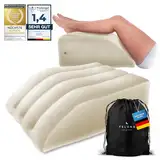 Ergonomisches Keilkissen zum Schlafen, Aufblasbares Orthopädisches Beinhochlagerung zur Linderung von Bein- und Rückenschmerzen, Beinstützkissen für Knie, Fuß und Knöchel nach Operationen (Beige)