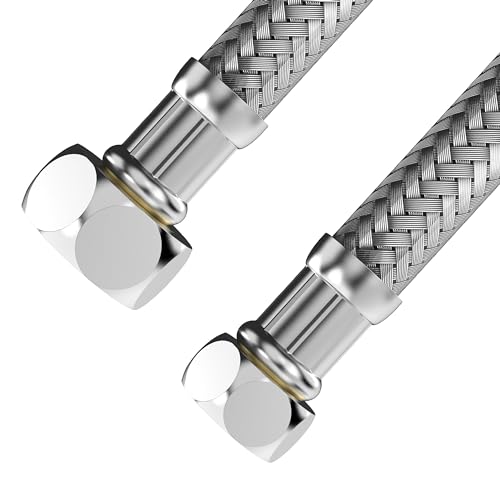 VARIOSAN Flexschlauch 17536, 3/8" ÜWM x 1/2" ÜWM, 300 mm, Edelstahlmantel, DVGW zertifiziert, Trinkwasser, flexibler Panzerschlauch